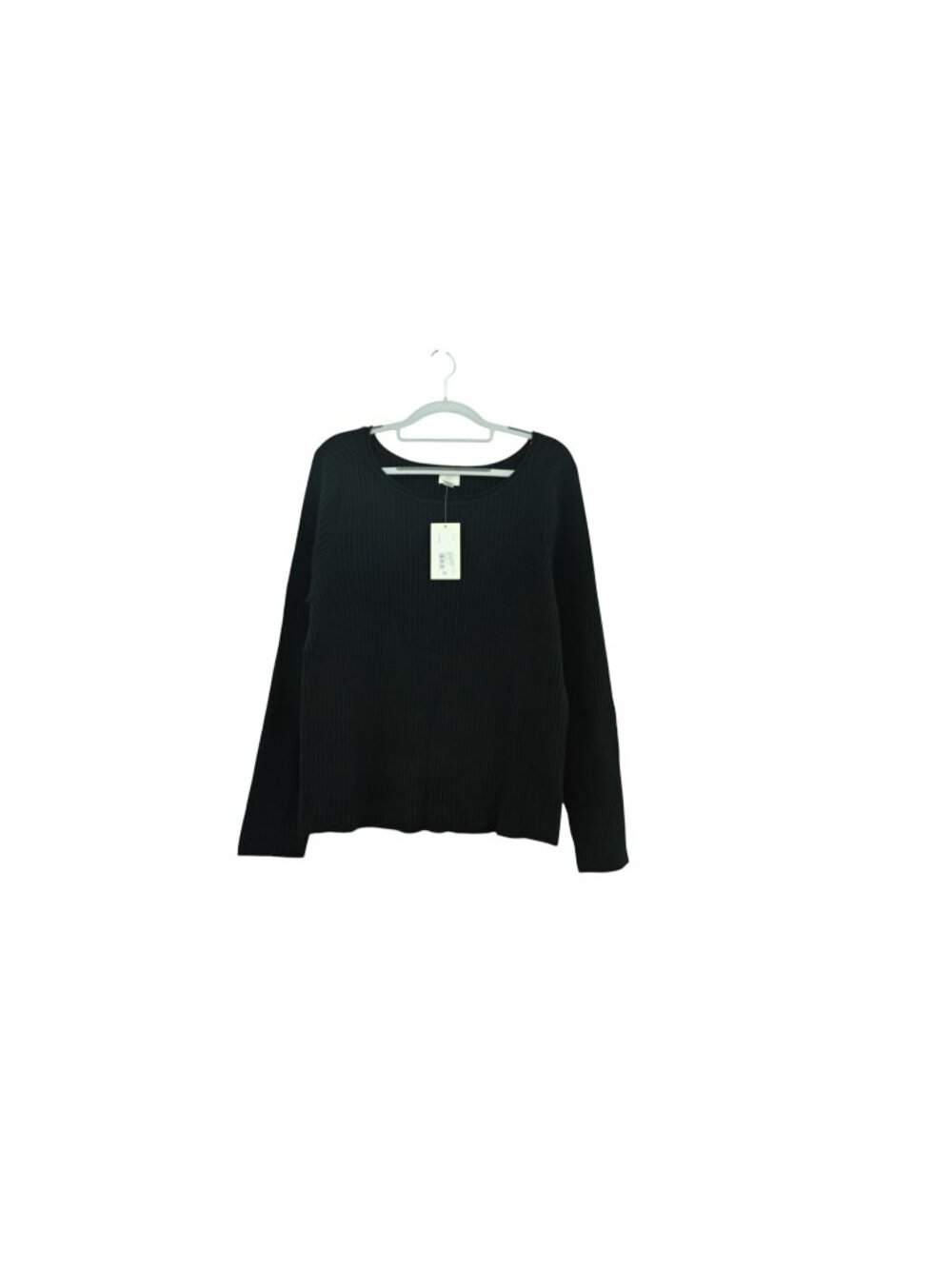 NWT A New Day Round Neck Rib Knit Pullover Sweater Sz 2X Black Long Sleeve